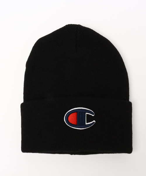 Champion(チャンピオン)の「ユニセックス チャンピオン アクリルビーニー ニット帽 Champion BIG C BEANIE CAP CP150414(ニットキャップ/ビーニー・レディース・ホワイト/ブラック/グレー/レッド/バーガンディー/ピンク/グリーン/ブルー/ネイビー・ONE SIZE)」の2枚目の写真