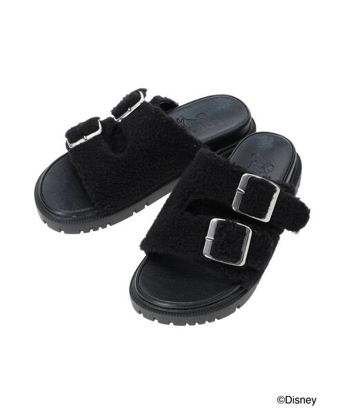 Samansa Mos2 blue（サマンサモスモスブルー）の「【Disney】ミッキー&フレンズ/ボアサンダル（ドレスシューズ・レディース・ブラック/キナリ・M/L）」の11枚目の写真