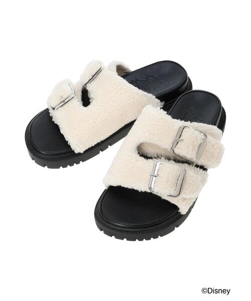 Samansa Mos2 blue（サマンサモスモスブルー）の「【Disney】ミッキー&フレンズ/ボアサンダル（ドレスシューズ・レディース・ブラック/キナリ・M/L）」の12枚目の写真