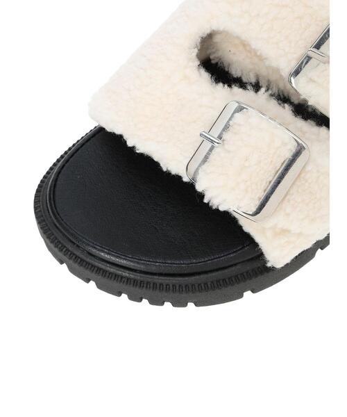 Samansa Mos2 blue（サマンサモスモスブルー）の「【Disney】ミッキー&フレンズ/ボアサンダル（ドレスシューズ・レディース・ブラック/キナリ・M/L）」の15枚目の写真