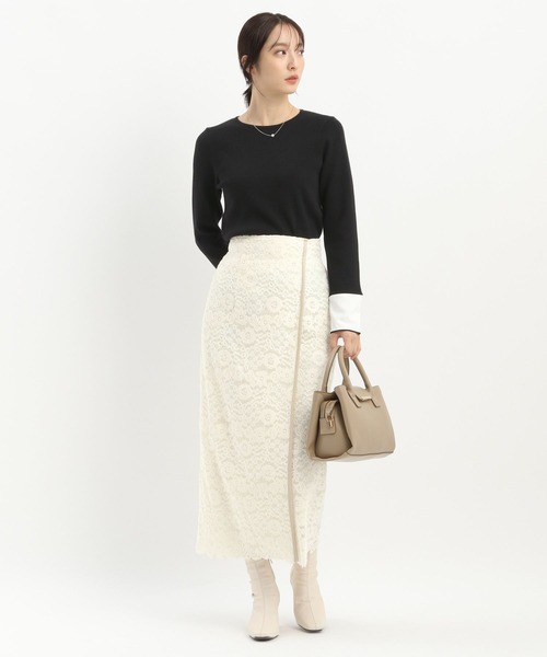 Andemiu（アンデミュウ）の「ソデカフスニット242371（ニット/セーター・レディース・ブラック/ライトグレー/グリーン・FREE）」の16枚目の写真