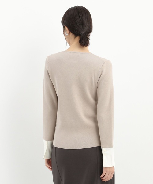 Andemiu（アンデミュウ）の「ソデカフスニット242371（ニット/セーター・レディース・ブラック/ライトグレー/グリーン・FREE）」の8枚目の写真