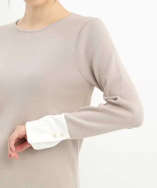 Andemiu（アンデミュウ）の「ソデカフスニット242371（ニット/セーター・レディース・ブラック/ライトグレー/グリーン・FREE）」の10枚目の写真