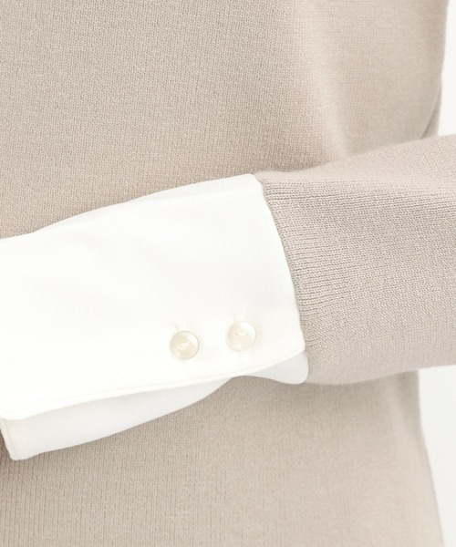 Andemiu（アンデミュウ）の「ソデカフスニット242371（ニット/セーター・レディース・ブラック/ライトグレー/グリーン・FREE）」の13枚目の写真