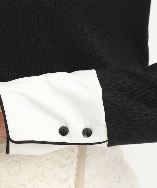 Andemiu（アンデミュウ）の「ソデカフスニット242371（ニット/セーター・レディース・ブラック/ライトグレー/グリーン・FREE）」の14枚目の写真