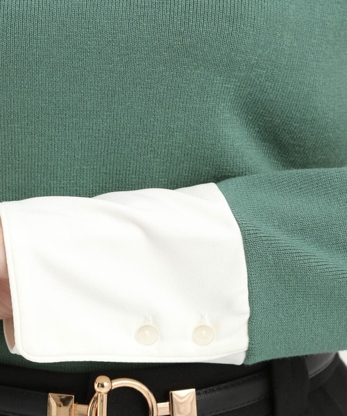 Andemiu（アンデミュウ）の「ソデカフスニット242371（ニット/セーター・レディース・ブラック/ライトグレー/グリーン・FREE）」の15枚目の写真