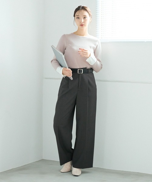 Andemiu（アンデミュウ）の「ソデカフスニット242371（ニット/セーター・レディース・ブラック/ライトグレー/グリーン・FREE）」の19枚目の写真