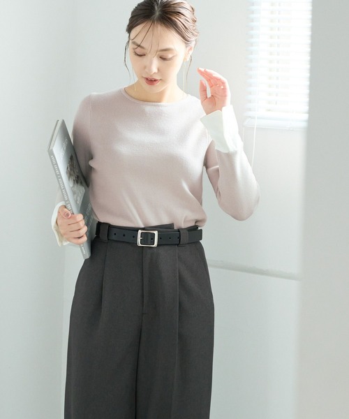 Andemiu（アンデミュウ）の「ソデカフスニット242371（ニット/セーター・レディース・ブラック/ライトグレー/グリーン・FREE）」の21枚目の写真