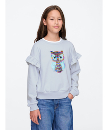 GAP | リラックス ラッフルフリル フリッピー 変身スパンコール グラフィック スウェット・トレーナー (キッズ)(スウェット)