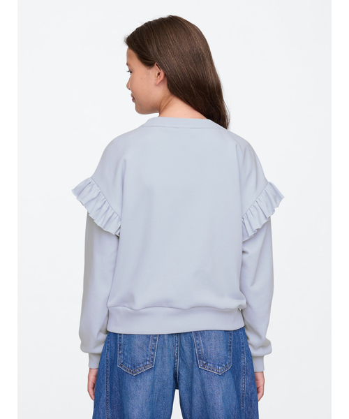 GAP（ギャップ）の「リラックス ラッフルフリル フリッピー 変身スパンコール グラフィック スウェット・トレーナー (キッズ)（スウェット・キッズ・ブルー・140cm/130cm/120cm/110cm/150cm）」の2枚目の写真