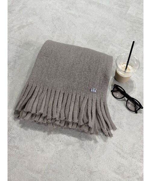 MURUA（ムルーア）の「ロゴプレートボリュームマフラー（マフラー・レディース・グレー/ブラック・FREE）」の2枚目の写真