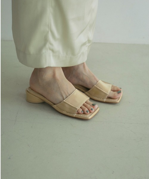 quare Ecoleather Sandals 37 anuke 新品未使用 ànuke - Square Ecoleather Sandals / スクエアエコレザー
