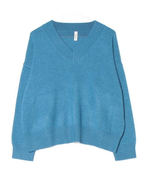 TOKYO SHIRTS（トウキョウシャツ）の「【Pitta Re:)】 ラム混ゆるニットプルオーバー レディース（ニット/セーター・レディース・オフホワイト/ブルー/モカ・L/M）」の3枚目の写真