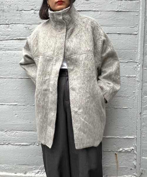 ketty cherie（ケティシェリー）の「シャギースタンドカラーコート（その他アウター・レディース・グレー/ブラウン・M）」の3枚目の写真