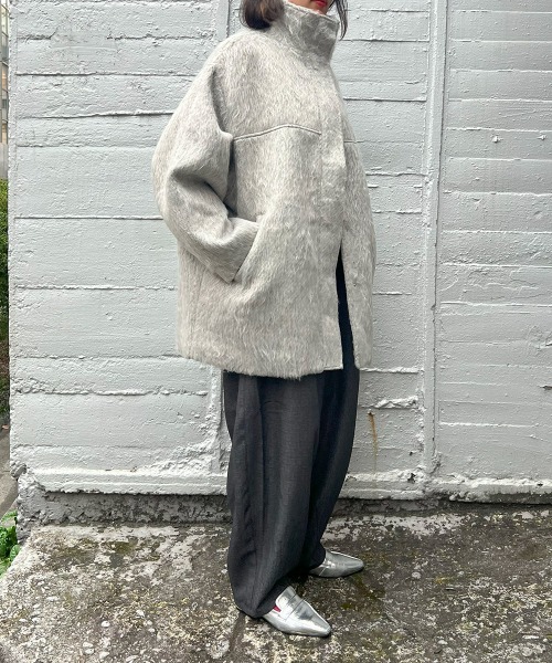 ketty cherie（ケティシェリー）の「シャギースタンドカラーコート（その他アウター・レディース・グレー/ブラウン・M）」の5枚目の写真