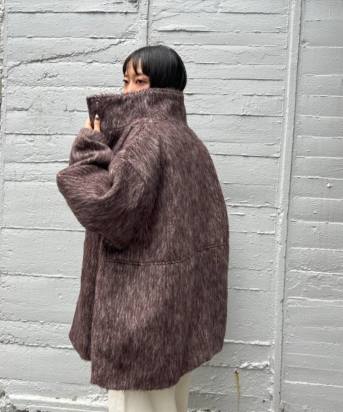 ketty cherie（ケティシェリー）の「シャギースタンドカラーコート（その他アウター・レディース・グレー/ブラウン・M）」の20枚目の写真