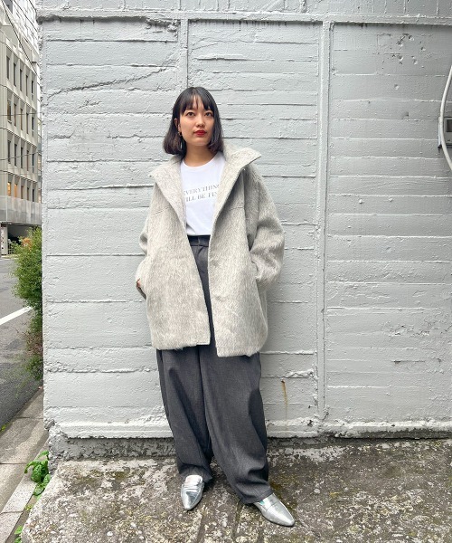 ketty cherie（ケティシェリー）の「シャギースタンドカラーコート（その他アウター・レディース・グレー/ブラウン・M）」の11枚目の写真