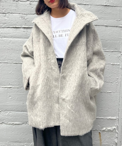 ketty cherie（ケティシェリー）の「シャギースタンドカラーコート（その他アウター・レディース・グレー/ブラウン・M）」の12枚目の写真