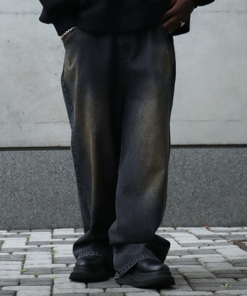 LANDNESS（ランドネス）の「【LANDNESS/ランドネス】13ozヘビーウェイト ダーティーワイドデニムパンツ（デニムパンツ・メンズ・ブラック/ブルー/グレー・L/S/M）」の10枚目の写真