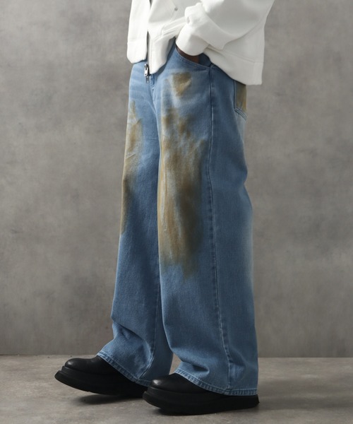 LANDNESS（ランドネス）の「【LANDNESS/ランドネス】13ozヘビーウェイト ダーティーワイドデニムパンツ（デニムパンツ・メンズ・ブラック/ブルー/グレー・L/S/M）」の18枚目の写真