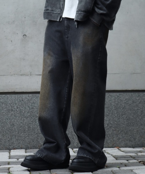 LANDNESS（ランドネス）の「【LANDNESS/ランドネス】13ozヘビーウェイト ダーティーワイドデニムパンツ（デニムパンツ・メンズ・ブラック/ブルー/グレー・L/S/M）」の11枚目の写真