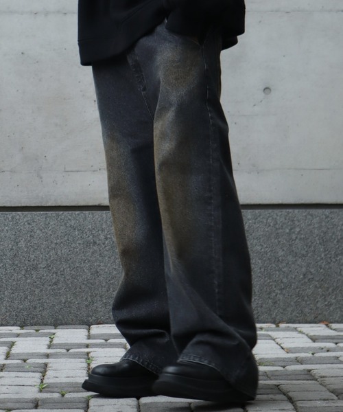 LANDNESS（ランドネス）の「【LANDNESS/ランドネス】13ozヘビーウェイト ダーティーワイドデニムパンツ（デニムパンツ・メンズ・ブラック/ブルー/グレー・L/S/M）」の13枚目の写真