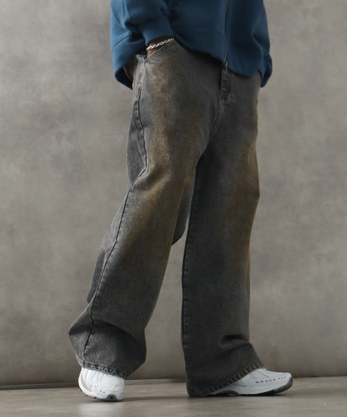 LANDNESS（ランドネス）の「【LANDNESS/ランドネス】13ozヘビーウェイト ダーティーワイドデニムパンツ（デニムパンツ・メンズ・ブラック/ブルー/グレー・L/S/M）」の15枚目の写真