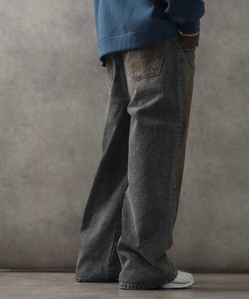 LANDNESS（ランドネス）の「【LANDNESS/ランドネス】13ozヘビーウェイト ダーティーワイドデニムパンツ（デニムパンツ・メンズ・ブラック/ブルー/グレー・L/S/M）」の16枚目の写真