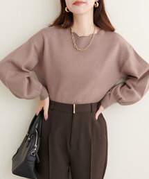 natural couture | 衿ぐり刺繍スカラップニット(ニット/セーター)