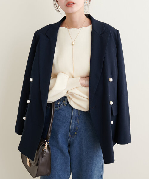 natural couture(ナチュラルクチュール)の「衿ぐり刺繍スカラップニット(ニット/セーター・レディース・ミント/モカ/グレイッシュベージュ/オフホワイト/グレー/ブラック・FREE)」の11枚目の写真