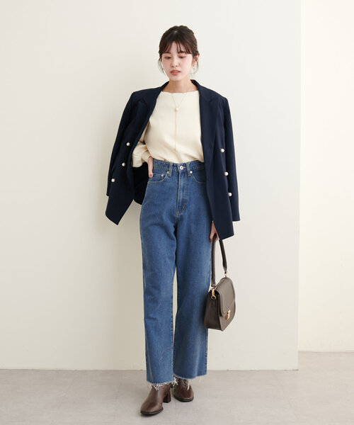 natural couture(ナチュラルクチュール)の「衿ぐり刺繍スカラップニット(ニット/セーター・レディース・ミント/モカ/グレイッシュベージュ/オフホワイト/グレー/ブラック・FREE)」の12枚目の写真