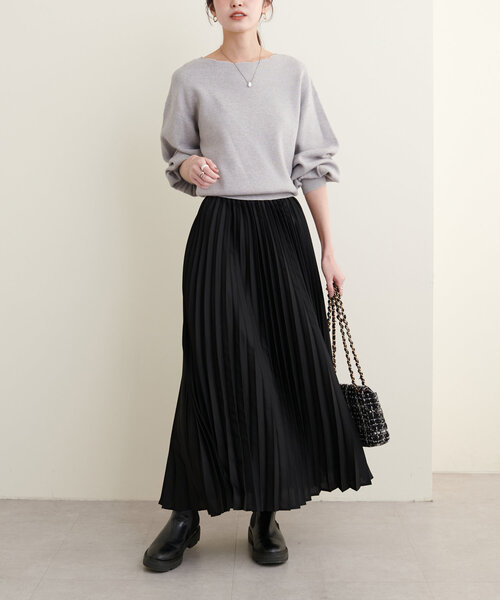 natural couture(ナチュラルクチュール)の「衿ぐり刺繍スカラップニット(ニット/セーター・レディース・ミント/モカ/グレイッシュベージュ/オフホワイト/グレー/ブラック・FREE)」の16枚目の写真