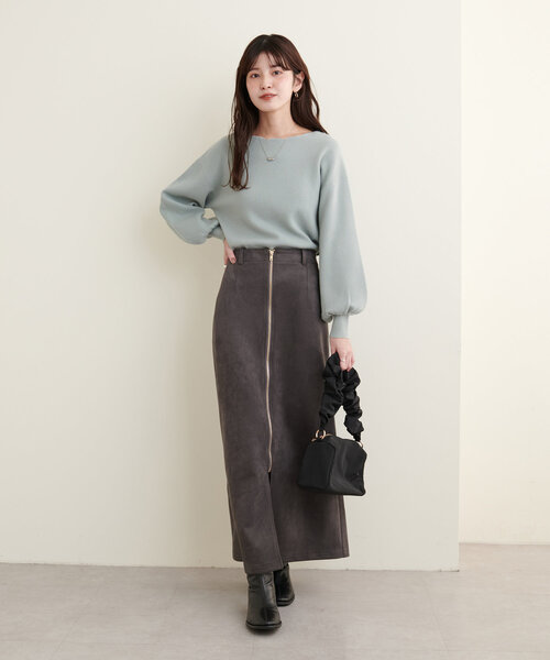 natural couture(ナチュラルクチュール)の「衿ぐり刺繍スカラップニット(ニット/セーター・レディース・ミント/モカ/グレイッシュベージュ/オフホワイト/グレー/ブラック・FREE)」の20枚目の写真