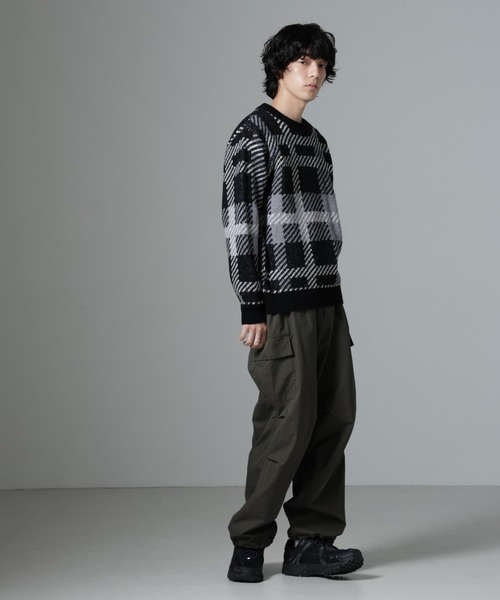 NANO universe（ナノユニバース）の「ウールミックスパターンニット（ニット/セーター・メンズ・ブラック/ブラウン/ブルー・M/L/S）」の8枚目の写真