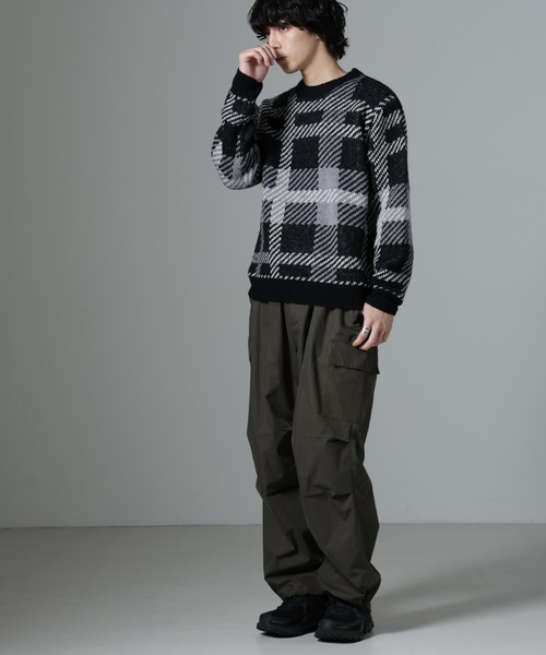 NANO universe（ナノユニバース）の「ウールミックスパターンニット（ニット/セーター・メンズ・ブラック/ブラウン/ブルー・M/L/S）」の9枚目の写真