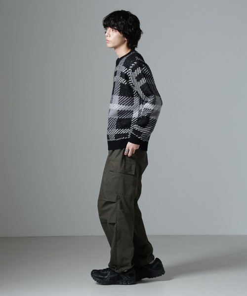 NANO universe（ナノユニバース）の「ウールミックスパターンニット（ニット/セーター・メンズ・ブラック/ブラウン/ブルー・M/L/S）」の10枚目の写真