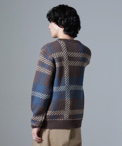 NANO universe（ナノユニバース）の「ウールミックスパターンニット（ニット/セーター・メンズ・ブラック/ブラウン/ブルー・M/L/S）」の14枚目の写真