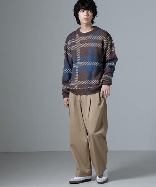 NANO universe（ナノユニバース）の「ウールミックスパターンニット（ニット/セーター・メンズ・ブラック/ブラウン/ブルー・M/L/S）」の15枚目の写真