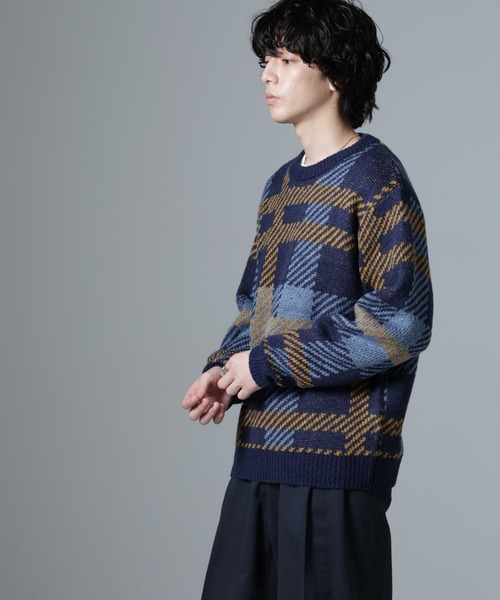 NANO universe（ナノユニバース）の「ウールミックスパターンニット（ニット/セーター・メンズ・ブラック/ブラウン/ブルー・M/L/S）」の20枚目の写真