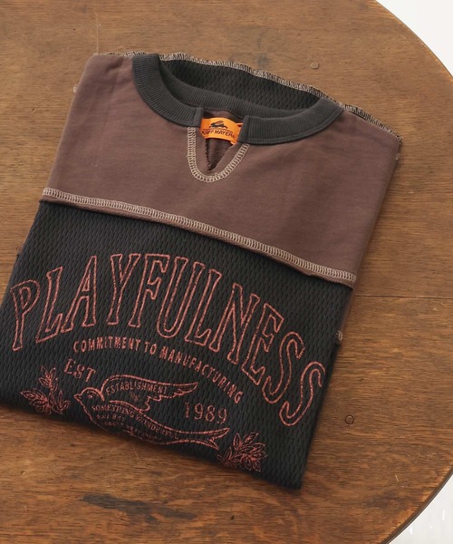 KRIFF MAYER Lady's Collection（クリフメイヤーレディースコレクション）の「サーマル切替プリントロンT（Tシャツ/カットソー・レディース・ナチュラル/グレー/チャコール/ネイビー/カラフル・MEDIUM/LARGE）」の3枚目の写真