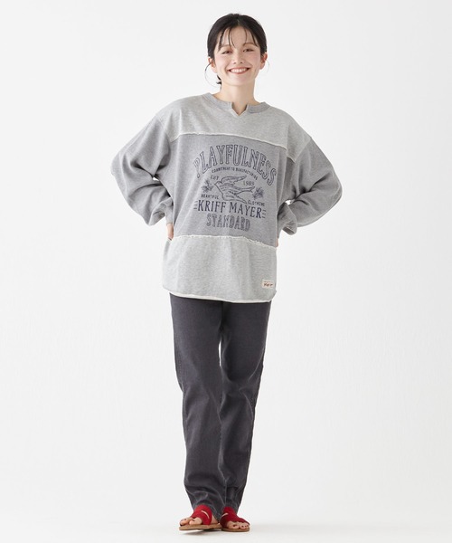 KRIFF MAYER Lady's Collection（クリフメイヤーレディースコレクション）の「サーマル切替プリントロンT（Tシャツ/カットソー・レディース・ナチュラル/グレー/チャコール/ネイビー/カラフル・MEDIUM/LARGE）」の7枚目の写真