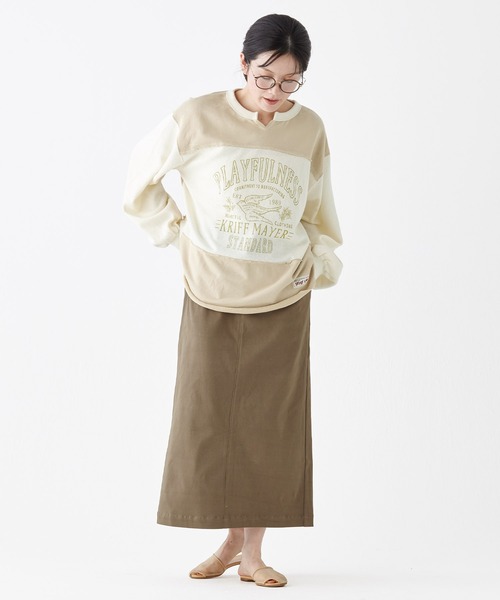 KRIFF MAYER Lady's Collection（クリフメイヤーレディースコレクション）の「サーマル切替プリントロンT（Tシャツ/カットソー・レディース・ナチュラル/グレー/チャコール/ネイビー/カラフル・MEDIUM/LARGE）」の11枚目の写真