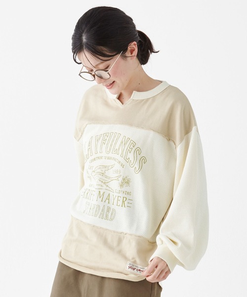 KRIFF MAYER Lady's Collection（クリフメイヤーレディースコレクション）の「サーマル切替プリントロンT（Tシャツ/カットソー・レディース・ナチュラル/グレー/チャコール/ネイビー/カラフル・MEDIUM/LARGE）」の12枚目の写真