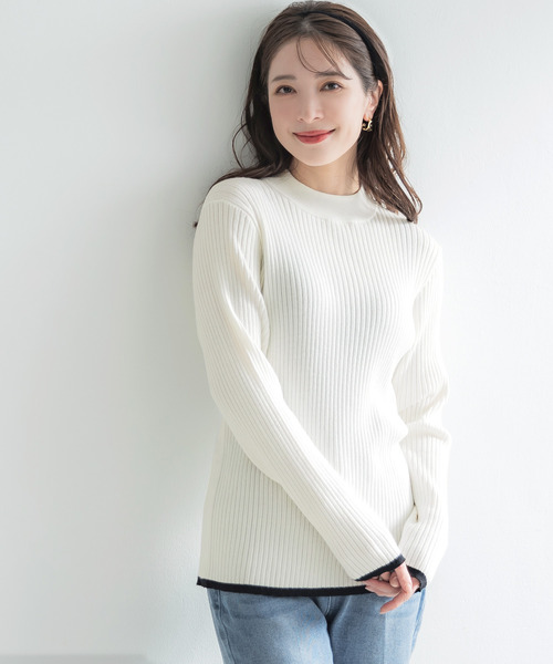 coca(coca)(コカ)の「ワンポイントデザインハイネックリブニット(ニット/セーター・レディース・グレー/アイボリー/ブラック/その他1・S/L/M)」の14枚目の写真