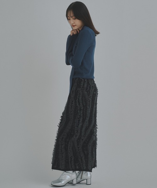 bita.(ビタ)の「ゼブラ柄配色フリンジスカート(スカート・レディース・グレー/ブラック・FREE)」の15枚目の写真