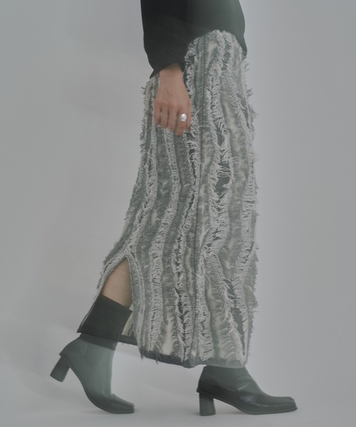 bita.(ビタ)の「ゼブラ柄配色フリンジスカート(スカート・レディース・グレー/ブラック・FREE)」の20枚目の写真