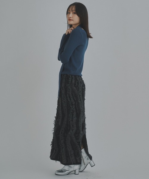 bita.(ビタ)の「ゼブラ柄配色フリンジスカート(スカート・レディース・グレー/ブラック・FREE)」の16枚目の写真