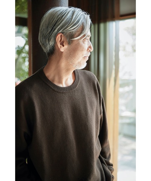 Sunny clouds（サニークラウズ）の「サニークラウズ　重宝ニットレーナー〈メンズ〉（ニット/セーター・メンズ・ダークブラウン/ネイビー/ブラック・L/M/S）」の12枚目の写真