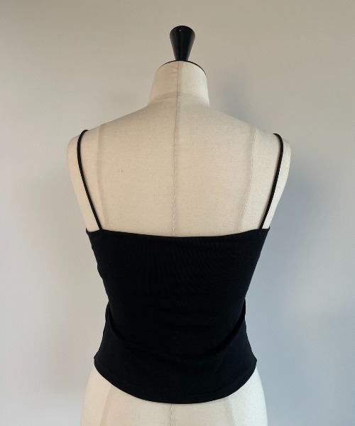 AIC.（エーアイシー）の「【再入荷】パッド付きサイドギャザーブラトップ（キャミソール・レディース・ブラック/オフホワイト・FREE）」の11枚目の写真