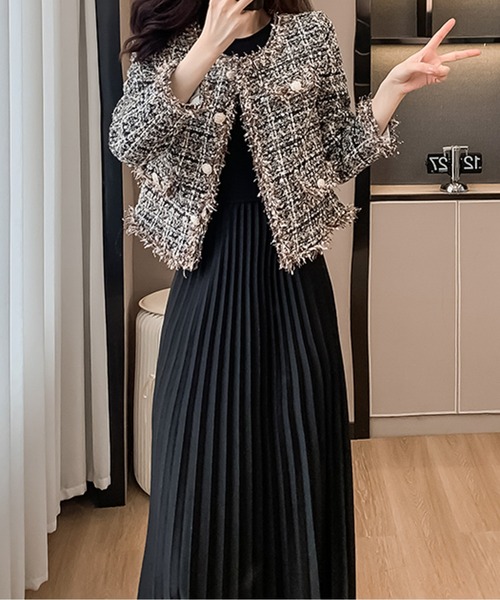 フリンジツイードジャケット（その他アウター）｜AMAJI（アマジ）